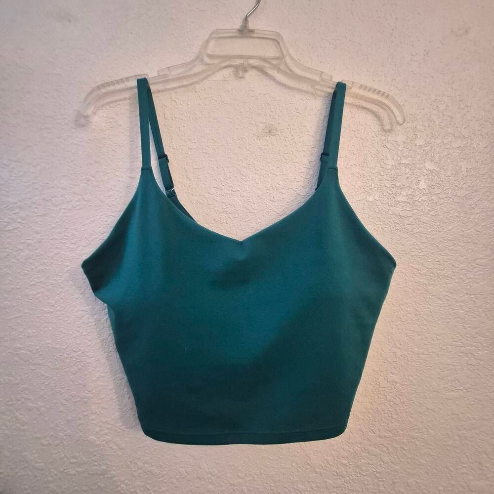 NWOT Athleta Green Crop Top Tank Sports Bra: Lg: Vibrant Athleisure Sexy Comfy